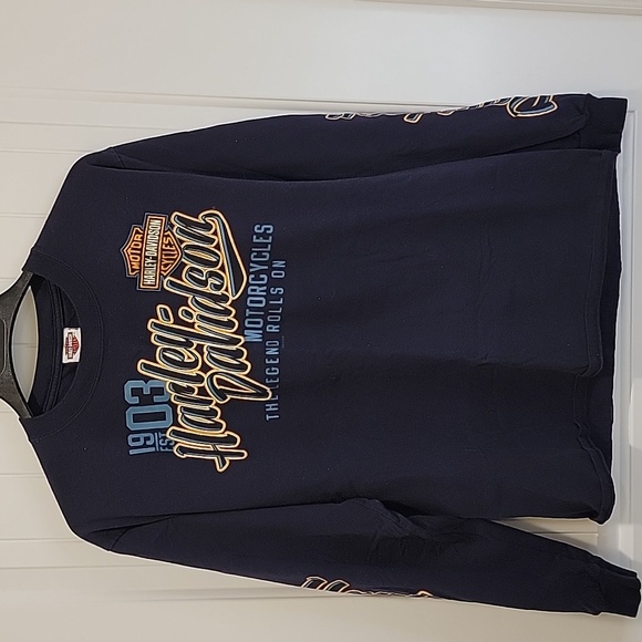 Harley-Davidson Vintage Men's Black Long Sleeve Shirt Colorado Size Medium - Picture 7 of 9